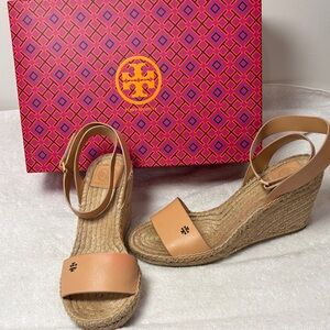 Tory Burch Wedge Espadrilles (Natural Vachetta)